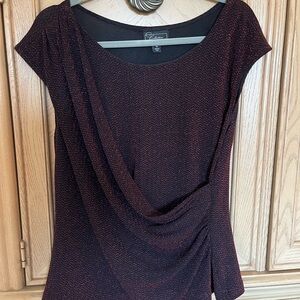 Dressbarn Purple Draped Cap Sleeve Blouse